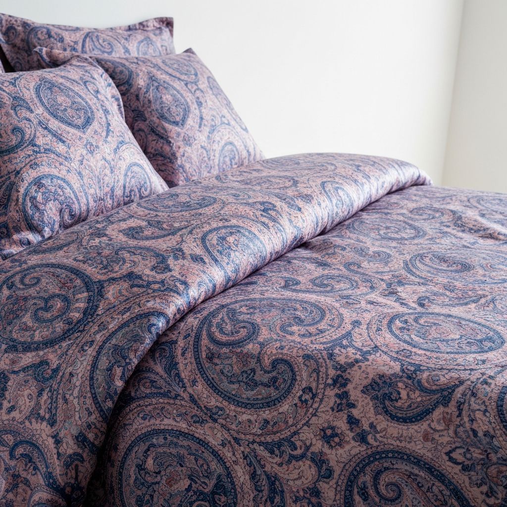 Сатиновое постельное белье премиум-класса в интерьере спальни — оптом в Уфе